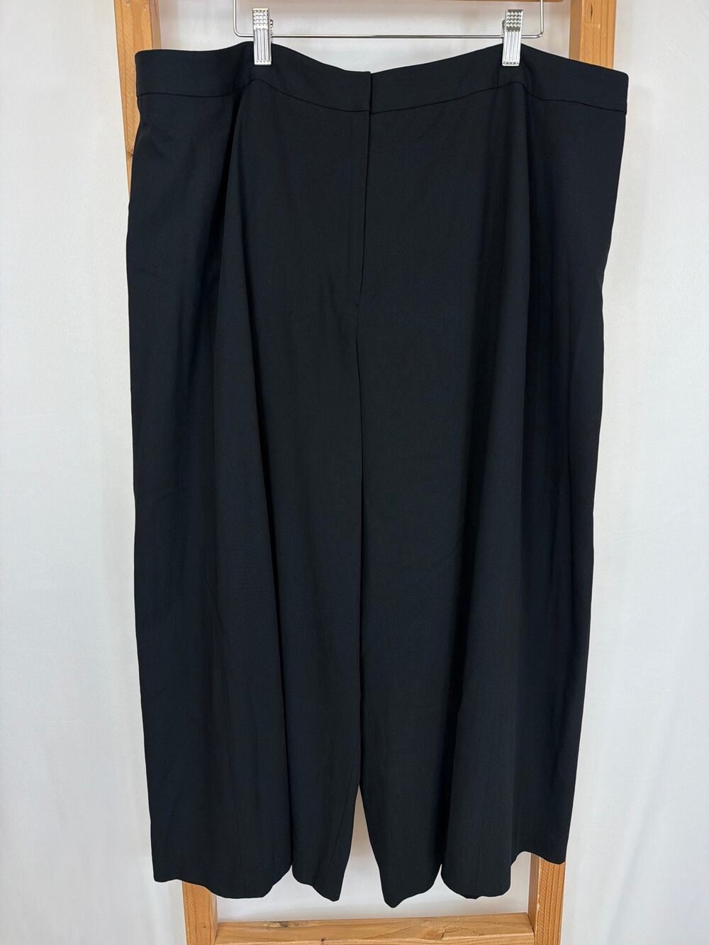 Vintage Jones New York Country Black Wide-Leg Capri Pants Size 22W